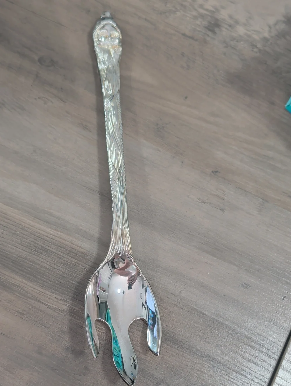 Vintage Silver Plated Santa Headed Serving Utensil
